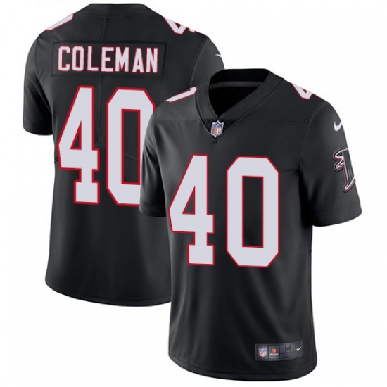 Men's Nike Atlanta Falcons 40 Derrick Coleman Black Alternate Vapor Untouchable Limited Player NFL Jersey