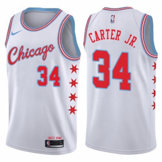Youth Nike Chicago Bulls 34 Wendell Carter Jr. Swingman White NBA Jersey - City Edition