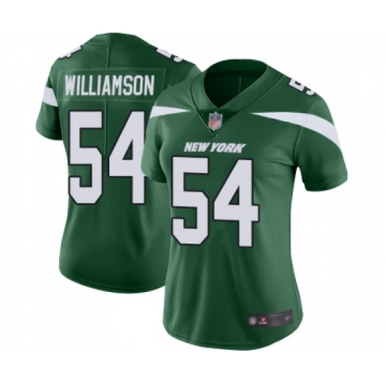 Women's New York Jets 54 Avery Williamson Green Team Color Vapor Untouchable Limited Player Football Jersey