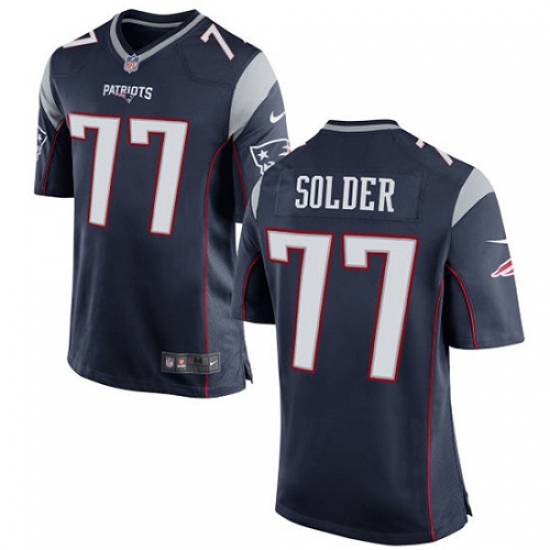 Men's Nike New England Patriots 77 Nate Solder Game Navy Blue Team Color NFL Jersey
