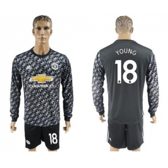 Manchester United 18 Young Black Long Sleeves Soccer Club Jersey