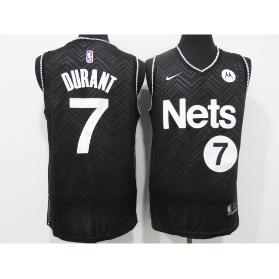 Men's Nike Brooklyn Nets 7 Kevin Durant Black Jersey