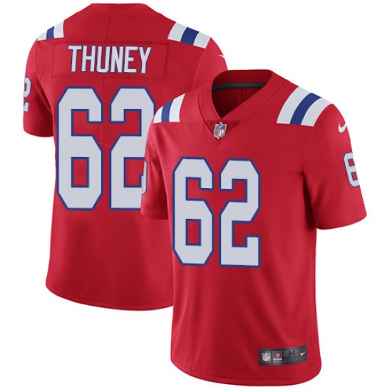 Youth Nike New England Patriots 62 Joe Thuney Red Alternate Vapor Untouchable Limited Player NFL Jersey