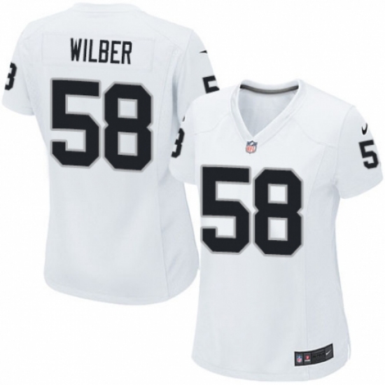 Women's Nike Oakland Raiders 58 Kyle Wilber Game White NFL Jersey
