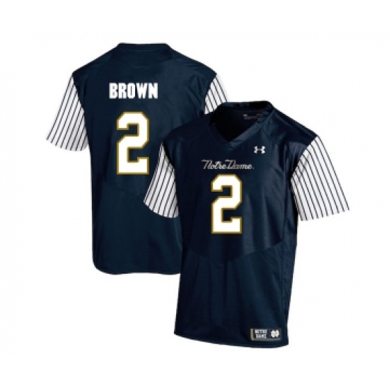 Notre Dame Fighting Irish 2 Chris Brown Navy College Football Jersey