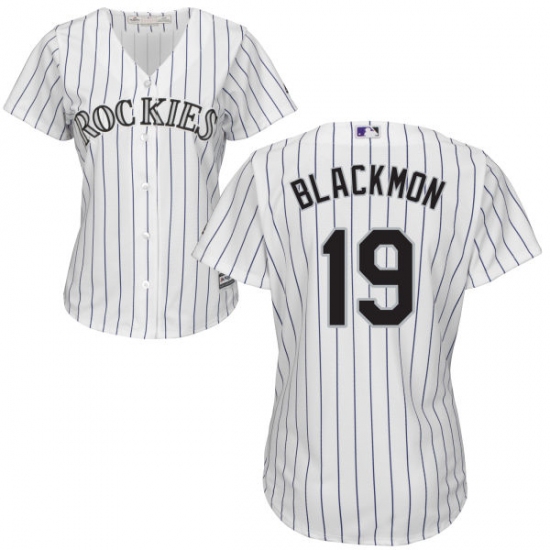 Women's Majestic Colorado Rockies 19 Charlie Blackmon Authentic White Home Cool Base MLB Jersey