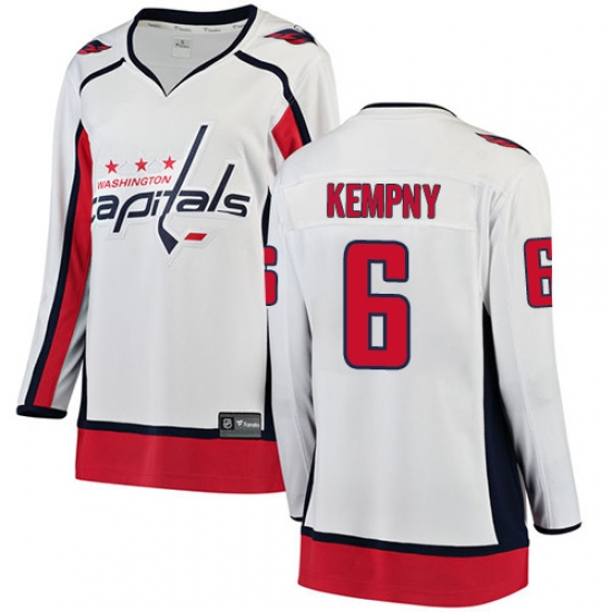 Women's Washington Capitals 6 Michal Kempny Fanatics Branded White Away Breakaway NHL Jersey