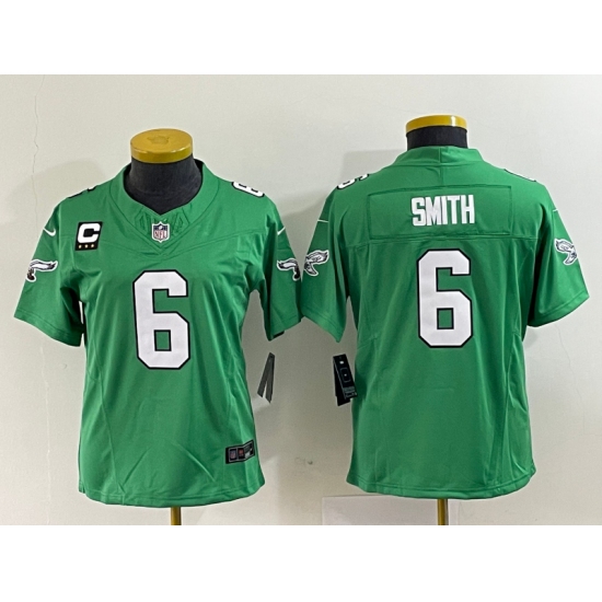 Women's Nike Philadelphia Eagles 6 DeVonta Smith Green 2023 F.U.S.E. Vapor Untouchable C Stitched Football Jersey