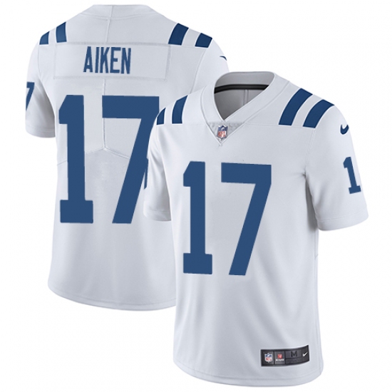 Men's Nike Indianapolis Colts 17 Kamar Aiken White Vapor Untouchable Limited Player NFL Jersey