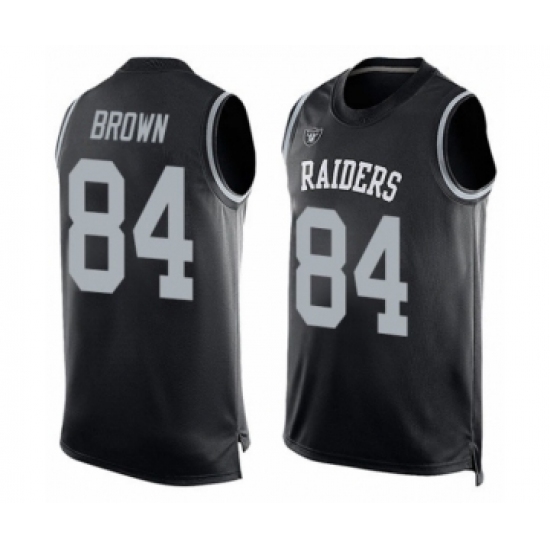Men's Oakland Raiders 84 Antonio Brown Limited Black Player Name & Number Tank Top Football Jersey