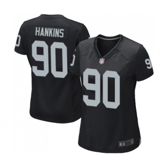 Women's Oakland Raiders 90 Johnathan Hankins Game Black Team Color Football Jersey