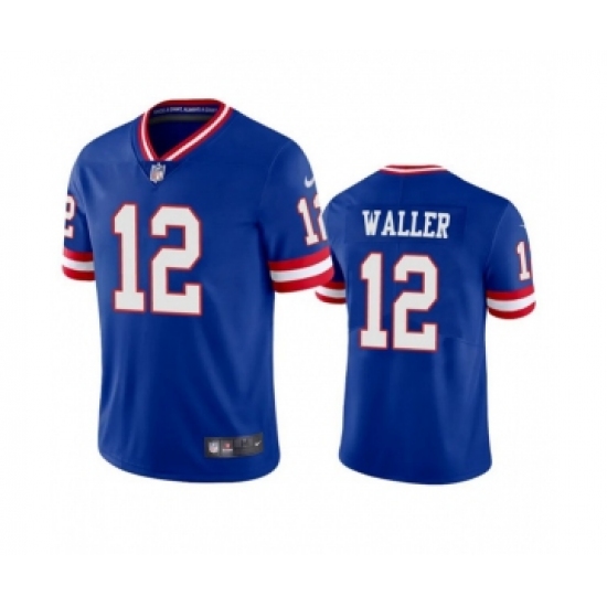 Men's New York Giants 12 Darren Waller Blue Classic Stitched Jersey
