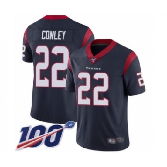 Youth Houston Texans 22 Gareon Conley Navy Blue Team Color Vapor Untouchable Limited Player 100th Season Football Jersey