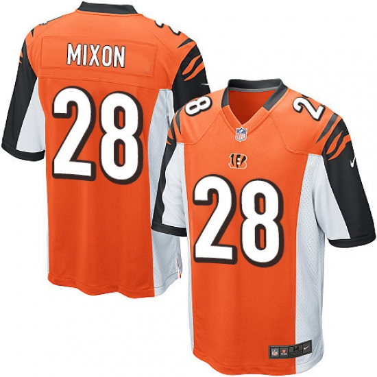 Men's Nike Cincinnati Bengals 28 Joe Mixon Game Orange Alternate NFL Jersey