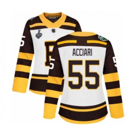 Women's Boston Bruins 55 Noel Acciari Authentic White Winter Classic 2019 Stanley Cup Final Bound Hockey Jersey