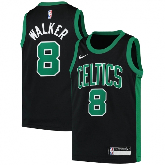 Youth Boston Celtics 8 Kemba Walker Nike Black 2020-21 Swingman Player Jersey