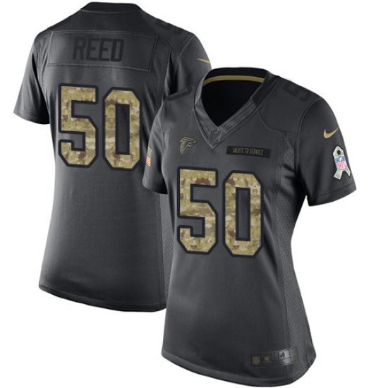 Women's Nike Atlanta Falcons 50 Brooks Reed Limited Black 2016 Salute to Service NFL Jersey