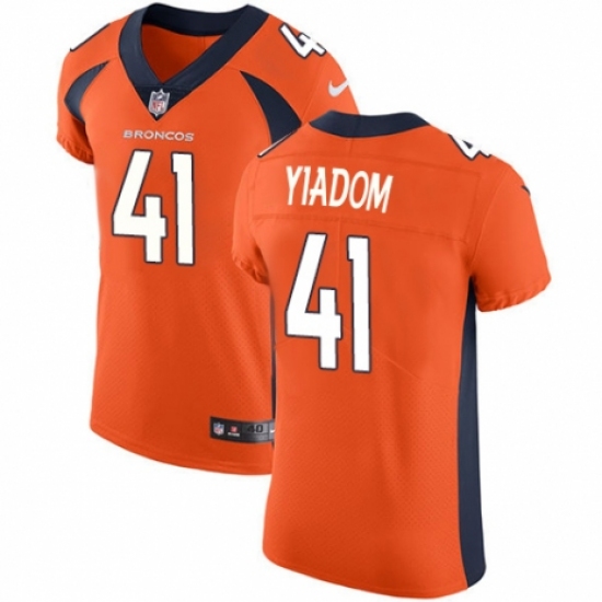 Men's Nike Denver Broncos 41 Isaac Yiadom Orange Team Color Vapor Untouchable Elite Player NFL Jersey