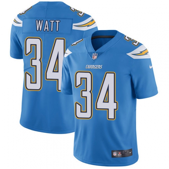 Youth Nike Los Angeles Chargers 34 Derek Watt Electric Blue Alternate Vapor Untouchable Limited Player NFL Jersey