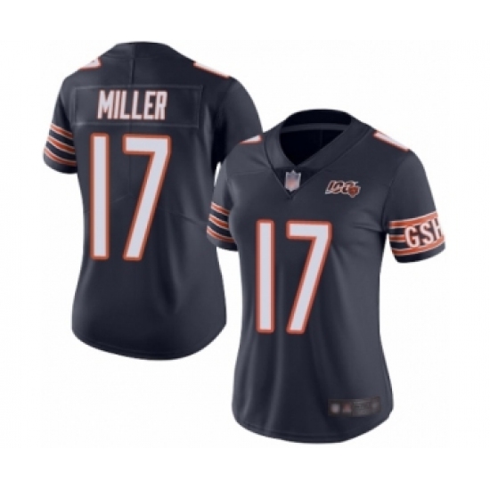 Women's Chicago Bears 17 Anthony Miller Navy Blue Team Color 100th Season Limited Football Jersey