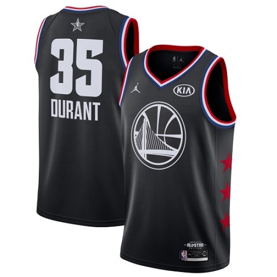 Men's Nike Golden State Warriors 35 Kevin Durant Black Basketball Jordan Swingman 2019 All-Star Game Jersey