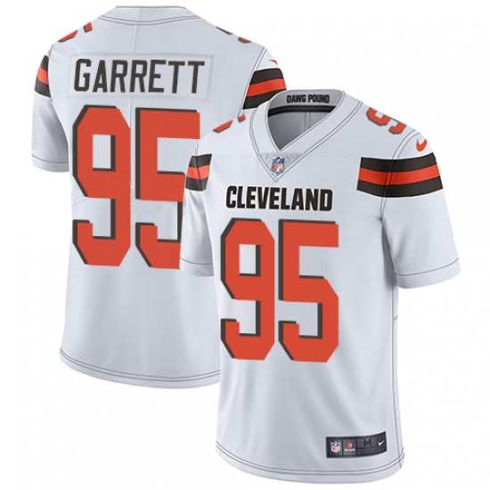 Men's Nike Cleveland Browns 95 Myles Garrett White Vapor Untouchable Limited Player NFL Jersey