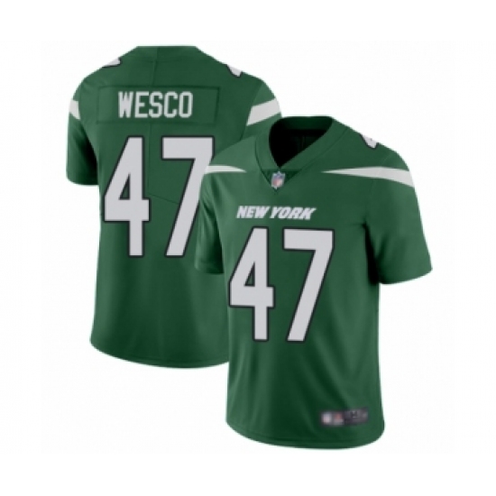 Men's New York Jets 47 Trevon Wesco Green Team Color Vapor Untouchable Limited Player Football Jersey