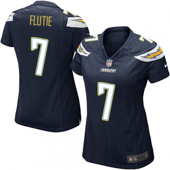 Women's Nike Los Angeles Chargers 7 Doug Flutie Game Navy Blue Team Color NFL Jersey