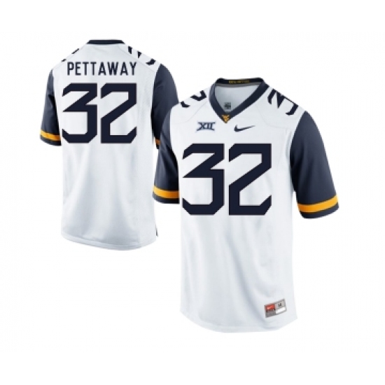 West Virginia Mountaineers 32 Martell Pettaway White College Football Jersey