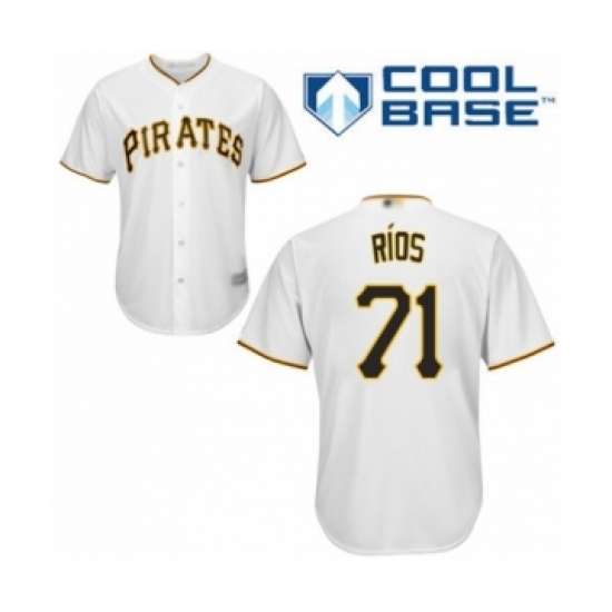Youth Pittsburgh Pirates 71 Yacksel Rios Authentic White Home Cool Base Baseball Player Jersey