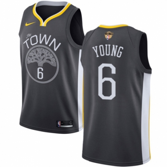 Youth Nike Golden State Warriors 6 Nick Young Swingman Black Alternate 2018 NBA Finals Bound NBA Jersey - Statement Edition