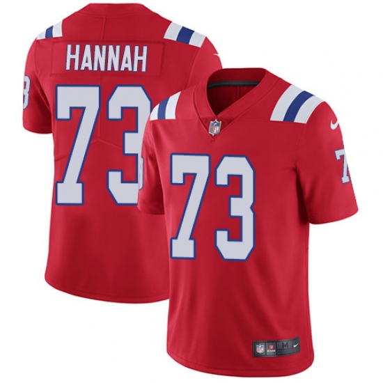 Men's Nike New England Patriots 73 John Hannah Red Alternate Vapor Untouchable Limited Player NFL Jersey