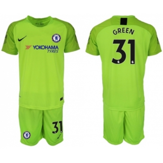 Chelsea 31 Green Shiny Green Goalkeeper Soccer Club Jersey