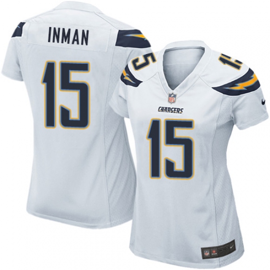 Women's Nike Los Angeles Chargers 15 Dontrelle Inman Game White NFL Jersey