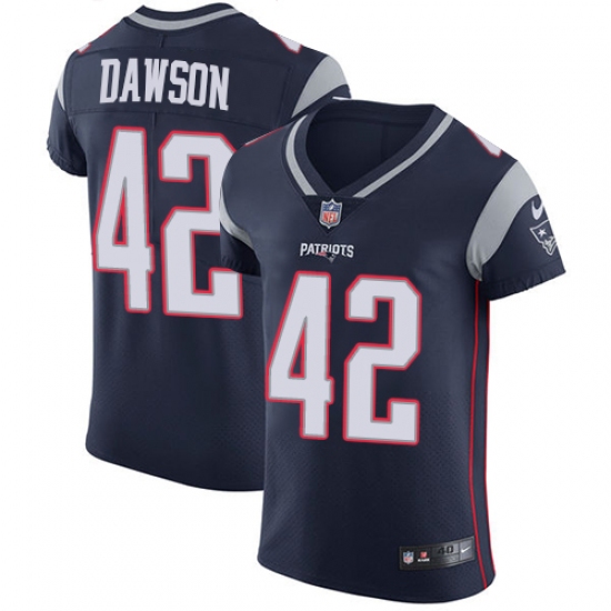 Men's Nike New England Patriots 42 Duke Dawson Navy Blue Team Color Vapor Untouchable Elite Player NFL Jersey