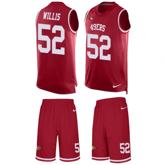 Men's Nike San Francisco 49ers 52 Patrick Willis Limited Red Tank Top Suit NFL Jersey