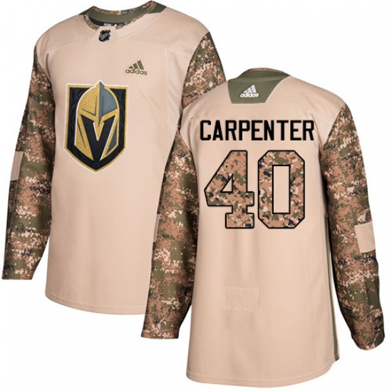 Men's Adidas Vegas Golden Knights 40 Ryan Carpenter Authentic Camo Veterans Day Practice NHL Jersey