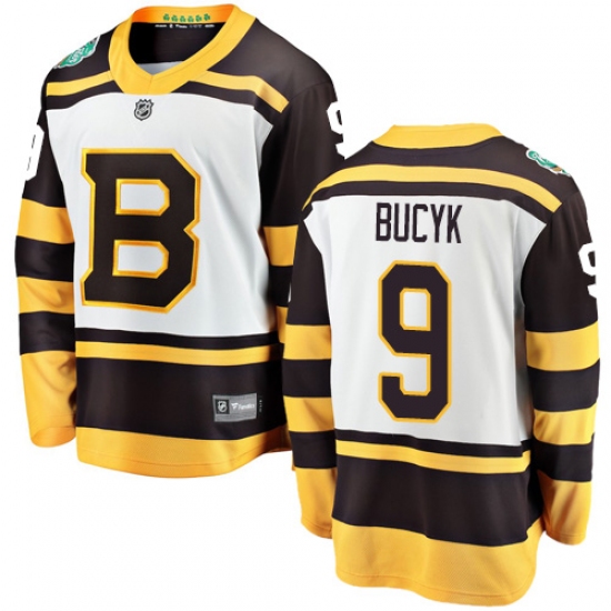 Youth Boston Bruins 9 Johnny Bucyk White 2019 Winter Classic Fanatics Branded Breakaway NHL Jersey