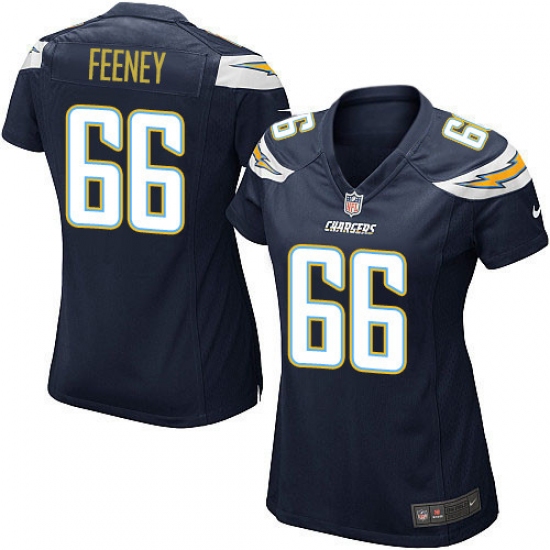 Women's Nike Los Angeles Chargers 66 Dan Feeney Game Navy Blue Team Color NFL Jersey