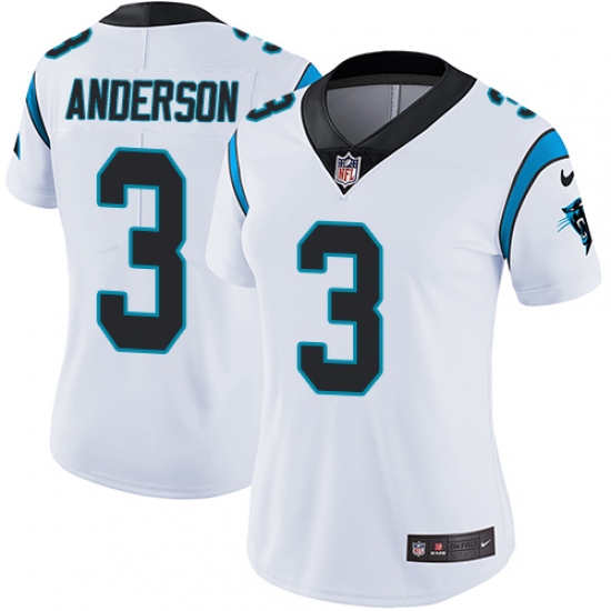 Women's Nike Carolina Panthers 3 Derek Anderson White Vapor Untouchable Limited Player NFL Jersey