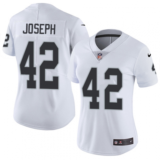 Women's Nike Oakland Raiders 42 Karl Joseph White Vapor Untouchable Limited Player NFL Jersey