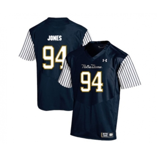 Notre Dame Fighting Irish 94 Jarron Jones Navy College Football Jersey