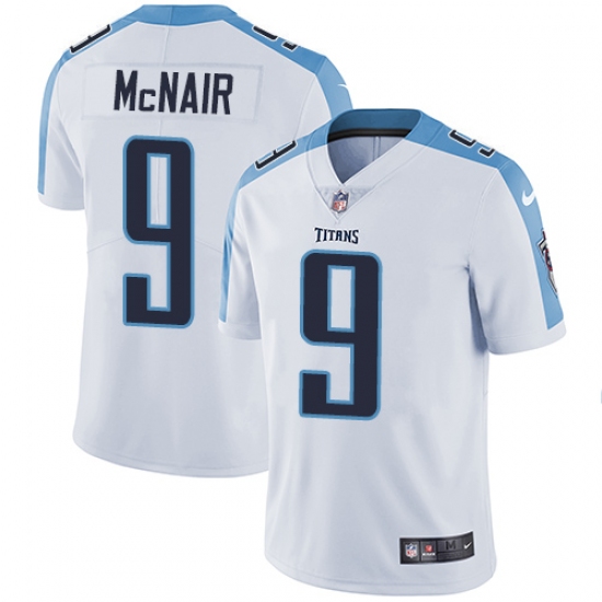 Men's Nike Tennessee Titans 9 Steve McNair White Vapor Untouchable Limited Player NFL Jersey
