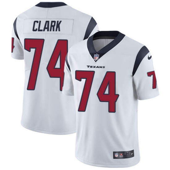 Youth Nike Houston Texans 74 Chris Clark Elite White NFL Jersey