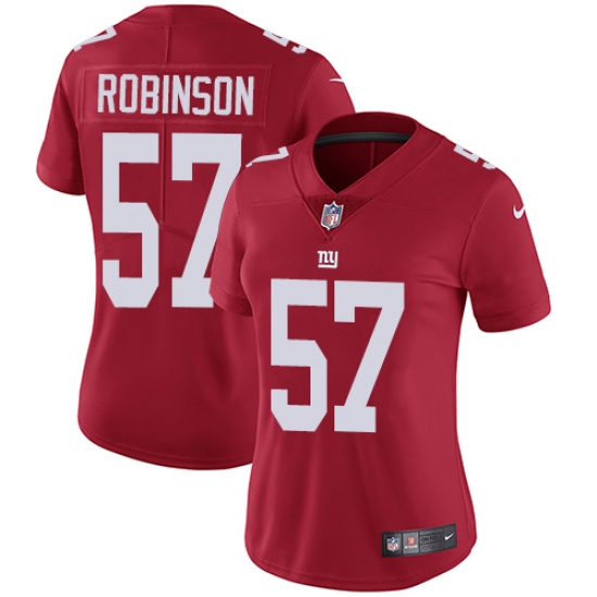 Women's Nike New York Giants 57 Keenan Robinson Red Alternate Vapor Untouchable Limited Player NFL Jersey