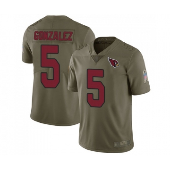 Men's Arizona Cardinals 5 Zane Gonzalez Limited Olive 2017 Salute to Service Football Jersey