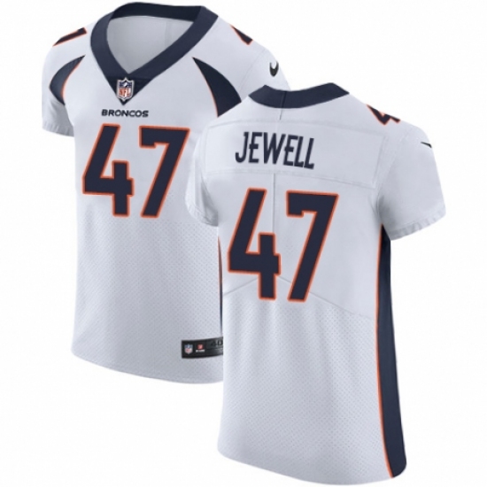 Men's Nike Denver Broncos 47 Josey Jewell White Vapor Untouchable Elite Player NFL Jersey