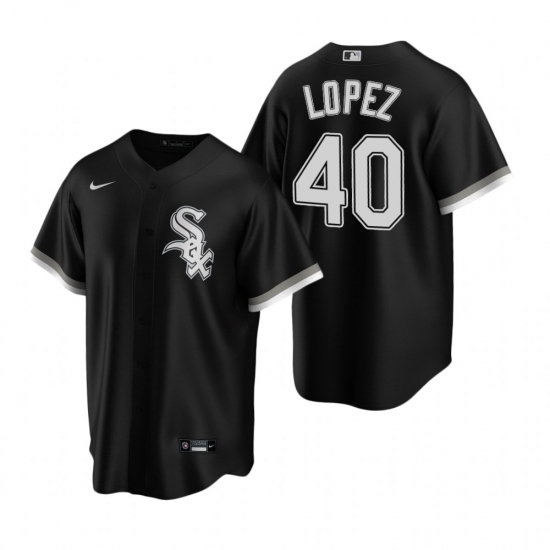 Men's Nike Chicago White Sox 40 Reynaldo Lopez Black Alternate Stitched Baseball Jersey