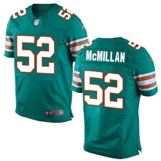 Men's Nike Miami Dolphins 52 Raekwon McMillan Elite Aqua Green Alternate NFL Jersey