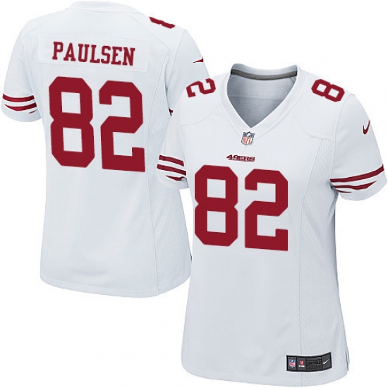 Women's Nike San Francisco 49ers 82 Logan Paulsen Game White NFL Jersey
